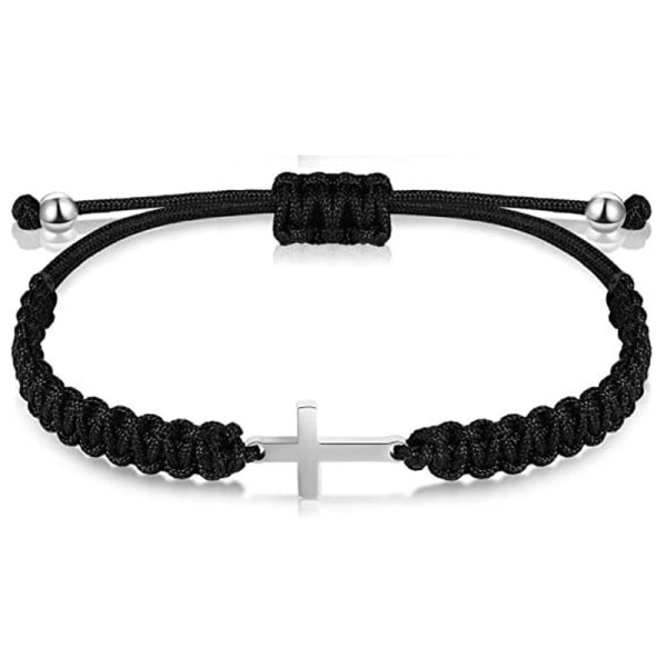 3-pack Silver Cross Flätad Länk Armband - Klassiker