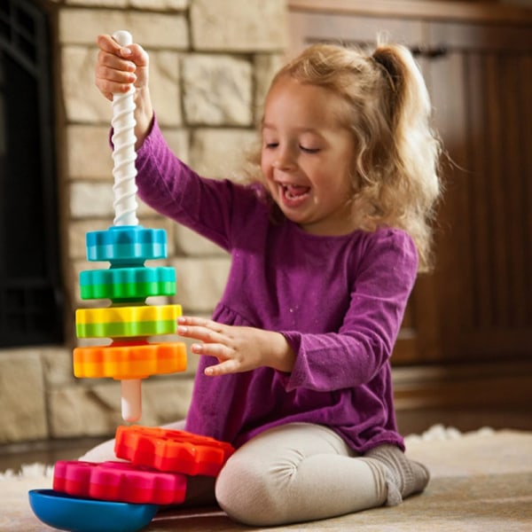 Spinning Toy–Premium Stacking Toy för barn-ett år gammal Stac,ZQKLA