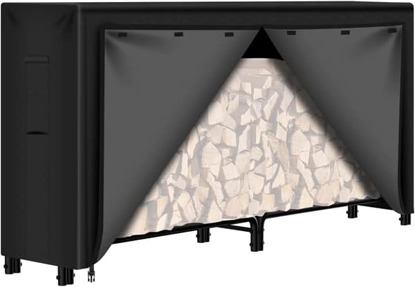 Vedhållare Eldstad Ved 244cmx61cmx107cm Vedställ Skydd