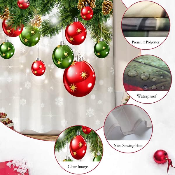 Grön Jul Duschdraperi Set, Färgglatt Jul Fabri,ZQKLA