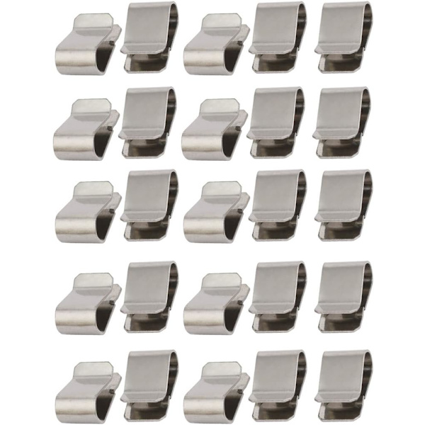 Rustfri Stål Fjeder U Clips Sølv 21.4mm x 12mm 25stk, ZQKLA