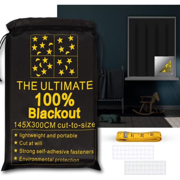 Bærbare Blackout-skjermer (118" x 57") 100 % Blackout-materiale Tem