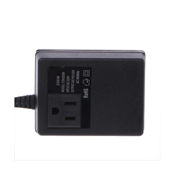 200W AC 220V till 110V Transformator Nedtrappningsomvandlare Reseadapter EU-kontakt