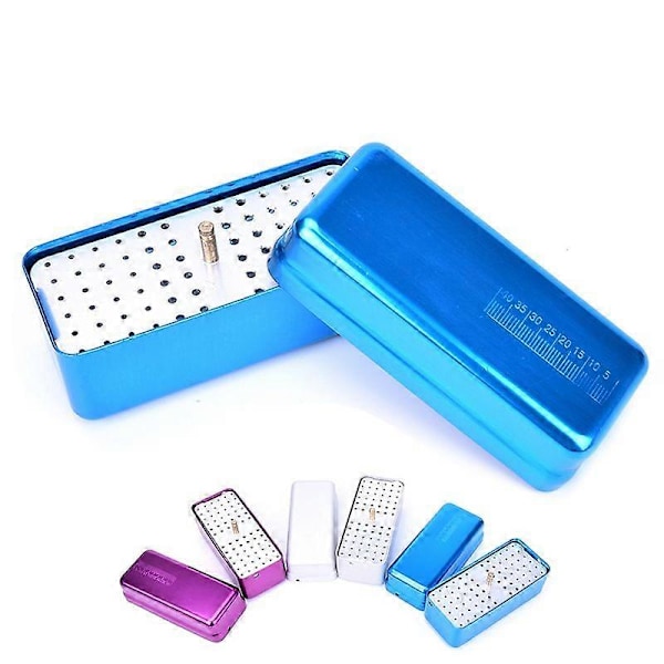 1 stk 72 Hull Autoklav Sterilisator Kasse Dental Aluminium Endo Filer Holder Boks Blue