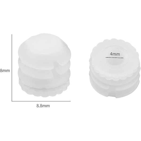 100 kpl saranan laajennustappeja M4x8mm muoviset laajennustapit 4mm valkoiset saranan tappien lisäosat kaappiin 8.8x8mm-11