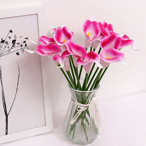 10 kpl Elegantti Elävä Real Touch Teko PU Calla Lily Kukka Kimppuja