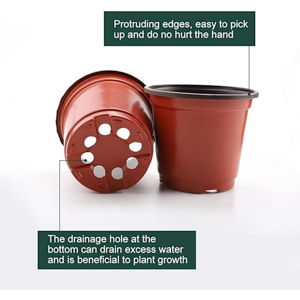 100 st 15 cm (diameter) Mjuka Plastblomkrukor, Frökrukor