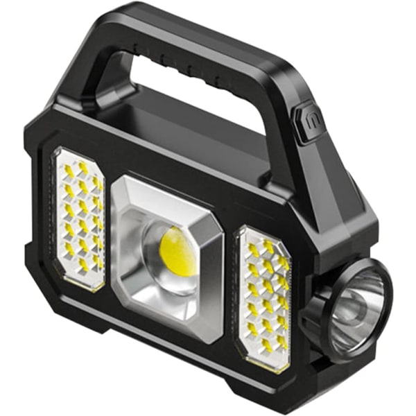 Portabel LED/COB-ficklampa, arbetslampa, vattentät solcell, ZQKLA