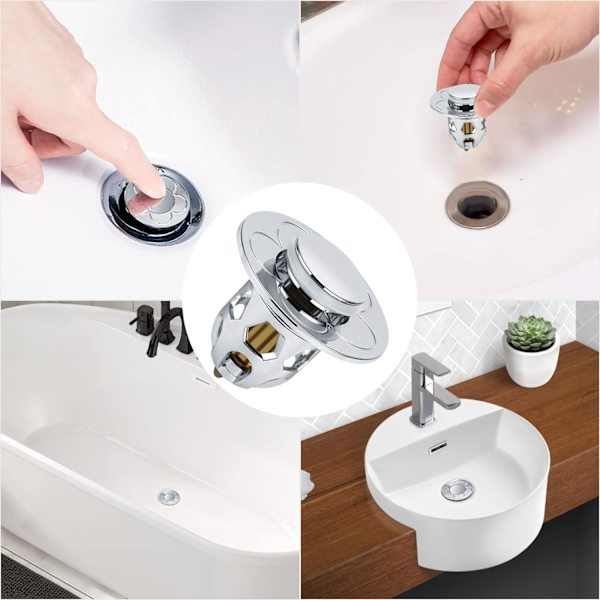 2 stk. Universal Pop Up Sink Drain, Pop-Up Sink Drain med ,ZQKLA