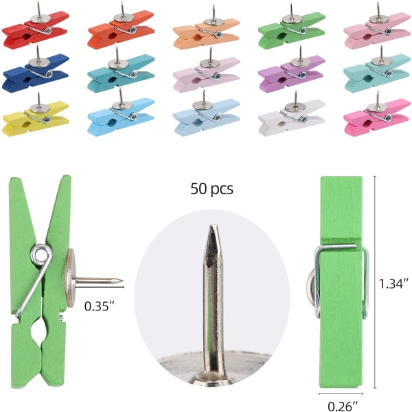 50 pakke skyvestifter med treklemmer for korkplate, Art Proj, ZQKLA