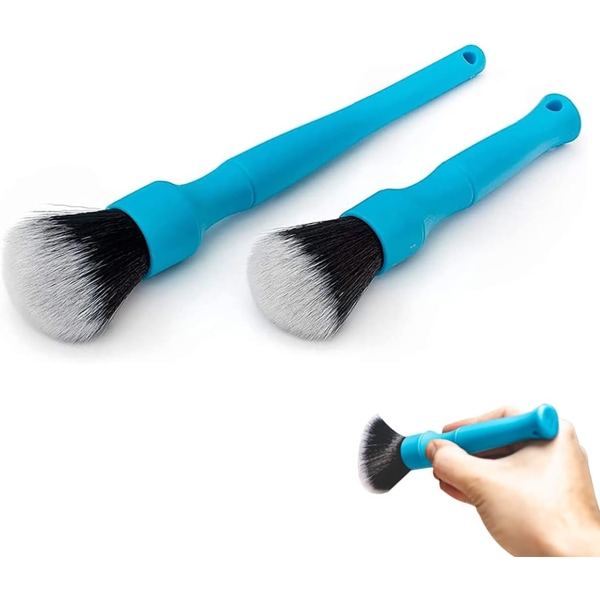 2 Pcs Blue Auto Detailing Brush, Car Cleaning Brushes, Auto ,ZQKLA