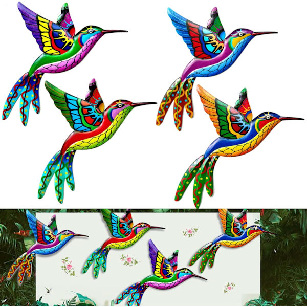 Metall Väggkonst, Kolibri Väggkonst, Smidesjärn Kolibri, ZQKLA