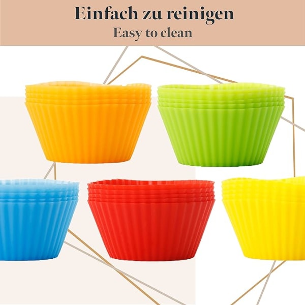 Silikonimuffinssivuoat - 25 kpl - Uudelleenkäytettävä Cupcake-vuoka - Eco-, ZQKLA