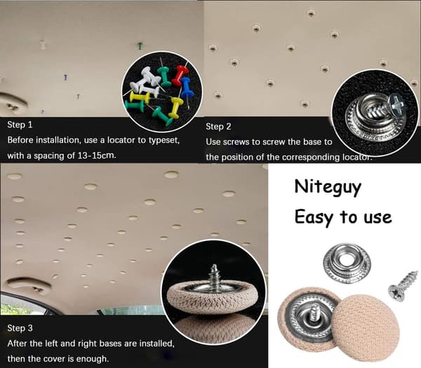 70 stycken biltakreparationsknappar, designade med biltakclips