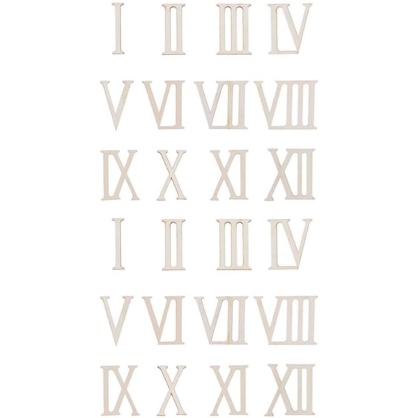24 kpl / 2 sarjaa keskeneräiset puiset kirjaimet roomalaiset numerot Woo,ZQKLA