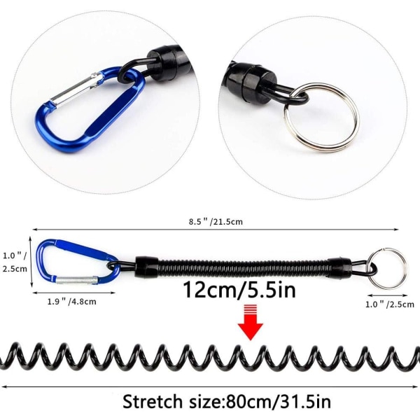5 Stycken Fiskelina, Säkerhetslina för Fiskeverktyg, Elastiskt Rep, ZQKLA