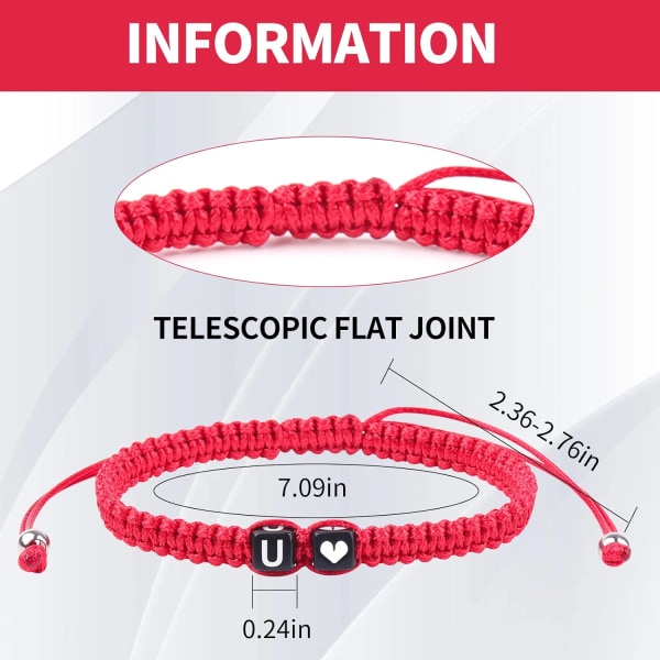 Initialarmband för Kvinnor Män Tonåringar Presenter, A-Z Armband Flätade