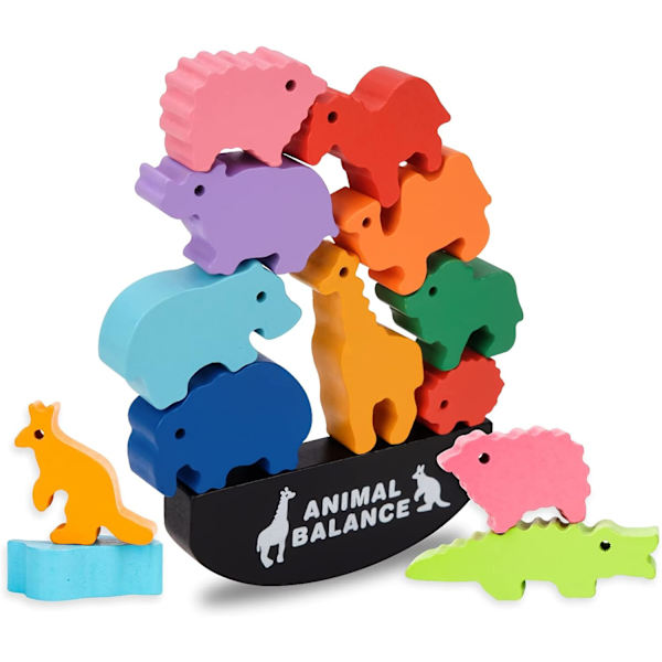 Træ Dinosaur Dyr Stableklodser Montessori Balance, ZQKLA