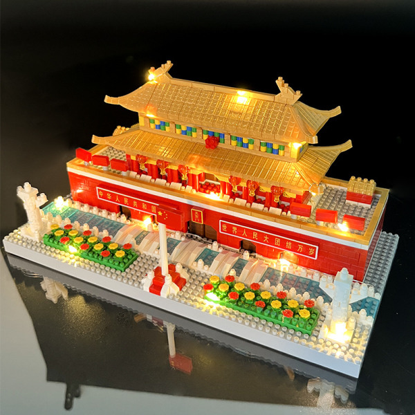 Micro Mini Blocks Tiananmen Set, 2000+ Stycken Klossar, 3D Pu,ZQKLA