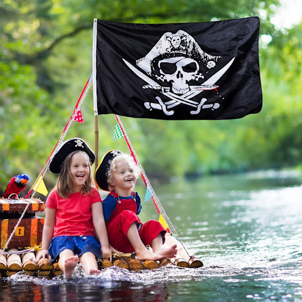 4 kpl 3x5 jalkaa Jack Rackham Skull Bone Pirate-lippuja sisustukseen