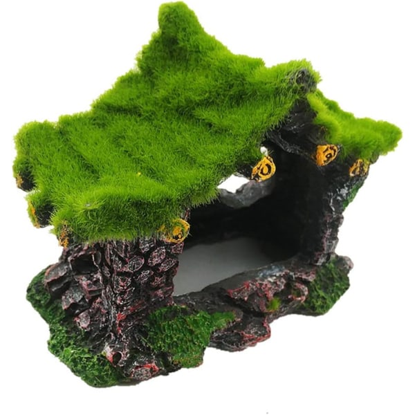 Harpiks Akvarium Hus Fisk Reker Rede Flocking Moss Gjemmested, ZQKLA