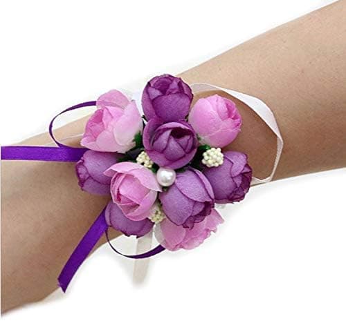 4 stk. Håndleddsblomster Håndleddscorsage Håndblomst for Brud Brud, ZQKLA