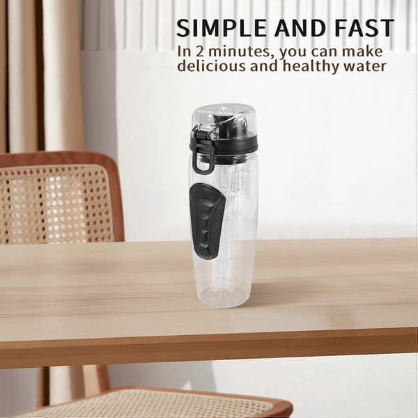 1000ml/32oz Hedelmäinfuusio Vesipullo Urheilu Terveys musta