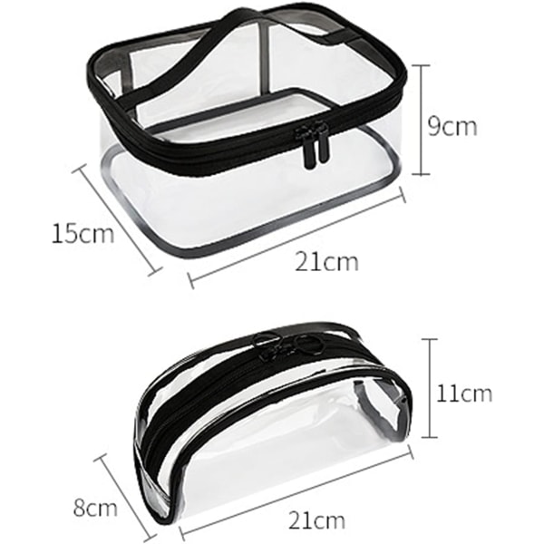 Gennemsigtig makeuptaske Vandtæt PVC toilettaske Pouch Por,ZQKLA