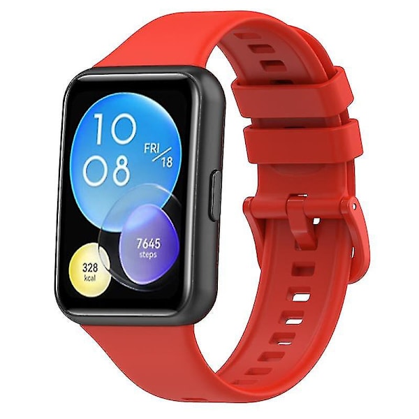 Silikone urrem til Huawei Watch Fit 2, vandtæt udskiftningsarmbånd Red, Red Style H Huawei Watch Fit 2