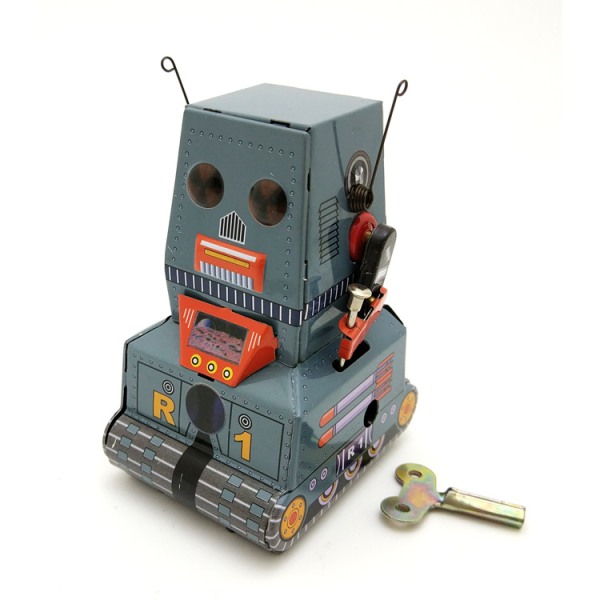Tankrobot nostalgisk leksak fotografiska rekvisita järnleksaker