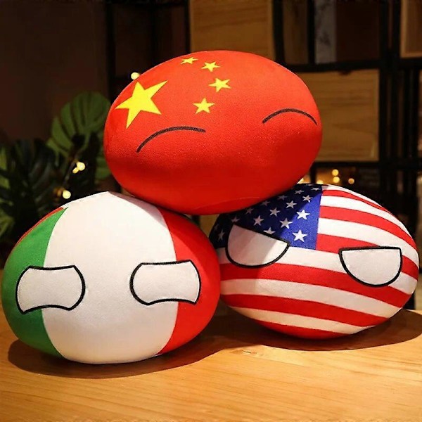 10/30/40CM Nationalflagga Plyschleksak Kawaii Landsflagga Boll Docka Mjuk Vadderad Kudde Barn Gåva Julklapp Soffdekor 1 about 30cm