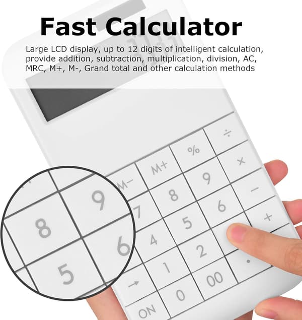 Basic Standard Kalkulator 12 Siffer Skrivebords Kalkulator med L,ZQKLA