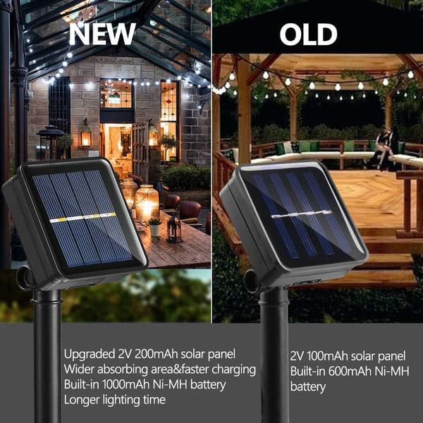 Solcellsdriven utomhus ljusslinga, 6M 30 LED Ljusslinga