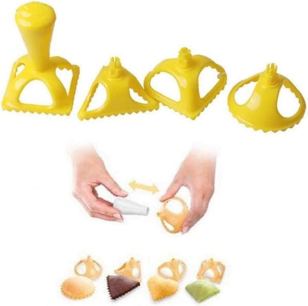 4 stk Ravioli Skærer Plastik Dumpling 4 Former Forme Dumpling Pres