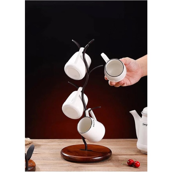 4 Krokar Kopphållare, kaffekoppshållare, kaffekoppshållare för bänk
