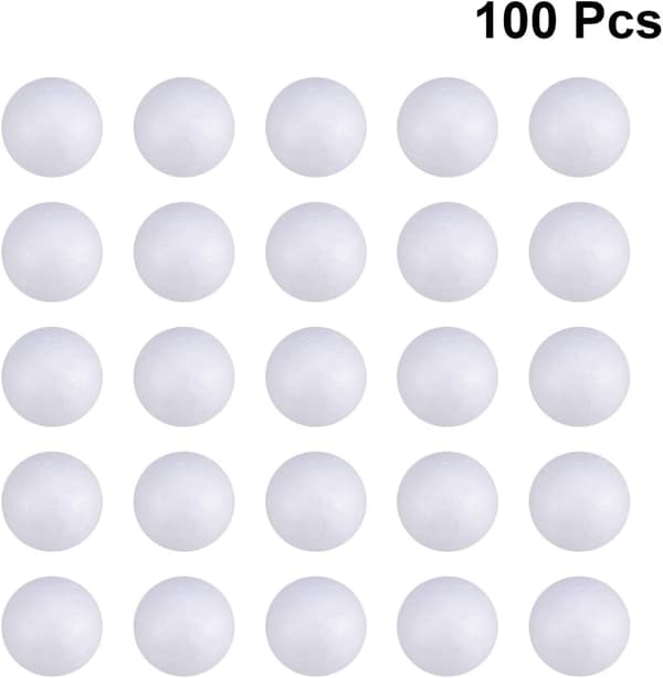 100 Stykker Hvite Styrofoamkuler DIY Styrofoamkuler for Kunst, ZQKLA
