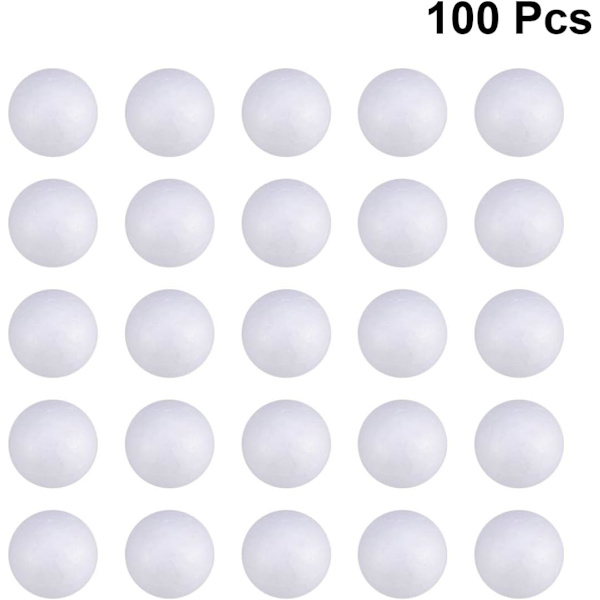 100 Styrofoambollar Vita DIY Styrofoambollar för Konst, ZQKLA