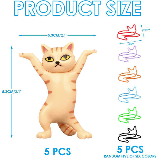 5 katteformet penneholder Vægtløftningsdekoration, penneholder, ZQKLA