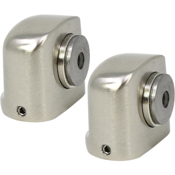 2 stk. dørstoppere i satin rustfritt stål, 4,5 x 3 x 3,7 cm, ZQKLA