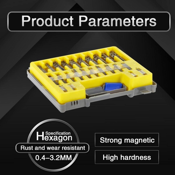 Mini slagbor, 150 stk 0,4 mm-3,2 HSS mikropresisjon, ZQKLA