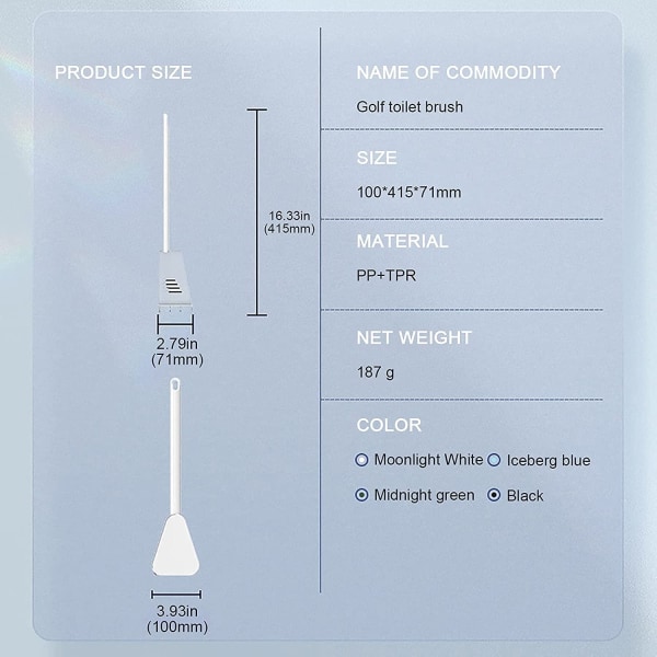 （Hvid）Toiletbørste 360 ​​Golf Toiletbørsteholdersæt, Flexib,ZQKLA