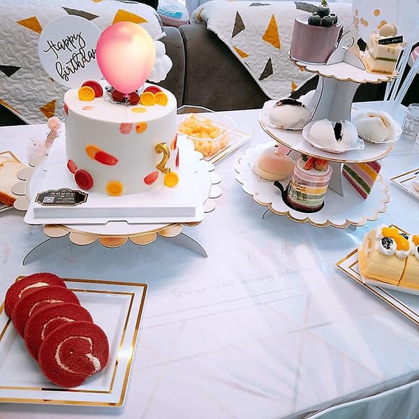2 stk. Kageopsats Pap Cupcake Stand 3 Lag Cupcake Dessert H