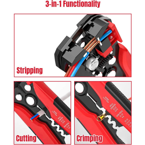 Trådstripper, 3 i 1 automatisk justerbar trådkutter, automatisk, ZQKLA