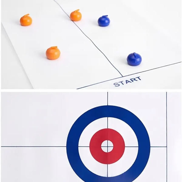 Bord Curling Spil og Familievenligt Brætspil til Børn og Voksne Shuffleboard Puck med 8 Ruller