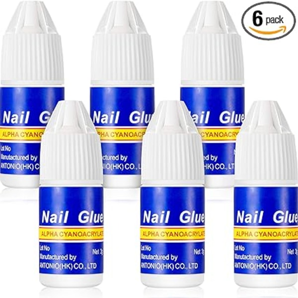 6 delar Nagellim Quick Nail Glue Beauty Fake Nagellim för Glui