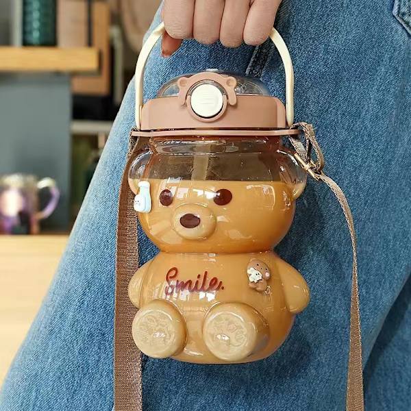 1400ML Kawaii Vesipullo Matka Karhu Vedenkeitin Urheilu Juominen, ZQKLA