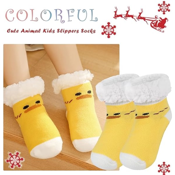 Barn Slipper Socks Slipper Fluffy Socks, Boy Girl Söt djur, ZQKLA