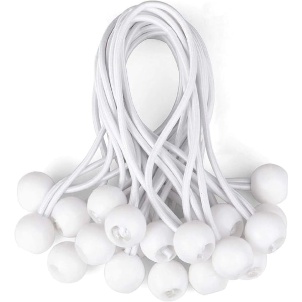 20 st Tarp Spännare Boll Bungee Elastisk Gummi Spänning