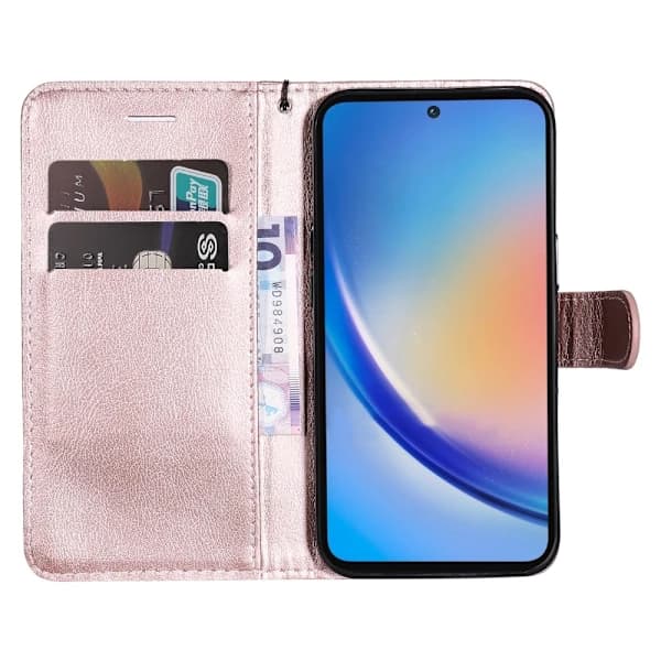 Samsung Galaxy A55 5G Kotelo Solid Nahka Ruusukulta,su