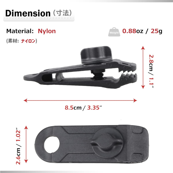 Tarp Klemmer Plastik Campingtelt Klips Små Grommet Klemme f,ZQKLA